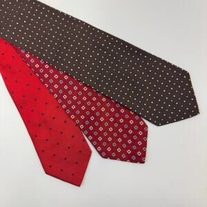 Lot of 3 Brooks Brothers Patterned 100% Silk Ties